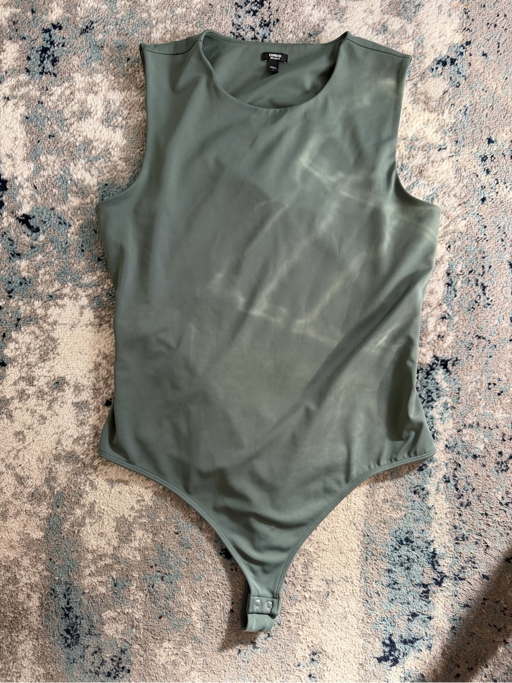 NWOT Express Olive Green Sleeveless One-Piece Bodysuit - XL